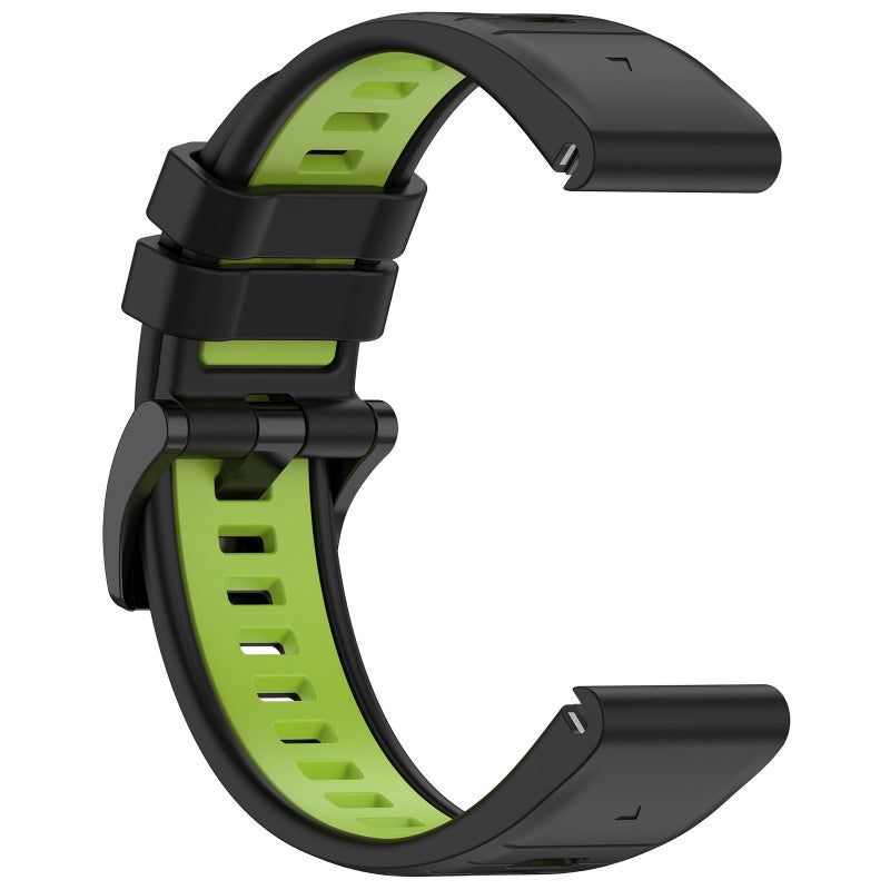 S-TOP For Garmin Tactix 7 Sports Two-Color Quick Release Silicone Watch Band(Black+Green) - Image 3