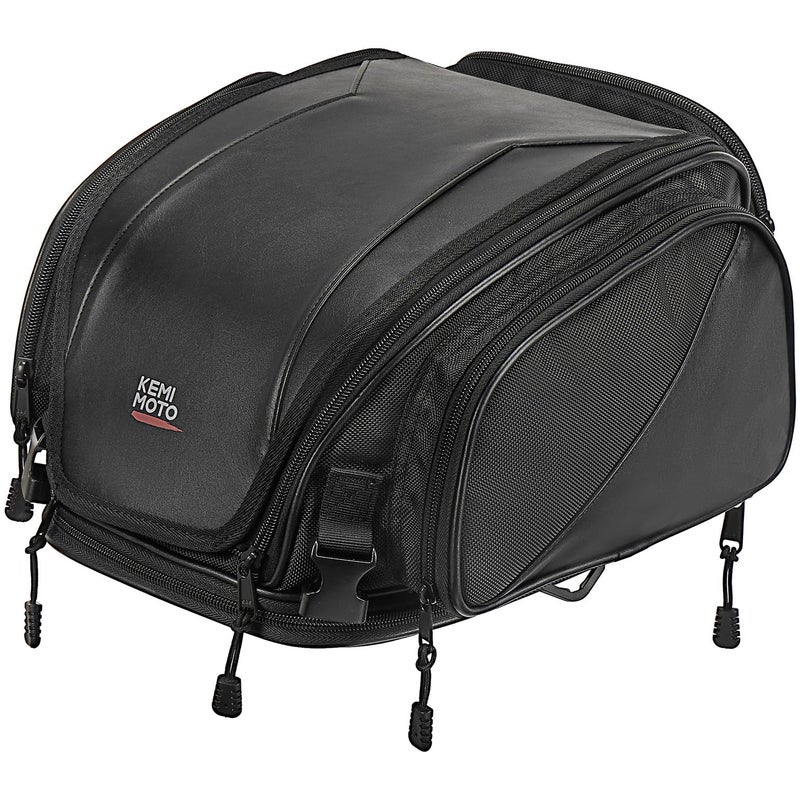 KEMIMOTO Motorcycle Tail Bag 18-22L Expandable Sissy bar Motorcycle Luggage Seat Travel Rear Rack Bag Waterproof for Daul Sport Sportster Softail Dyna Touring Shadow Vulcan - Image 1