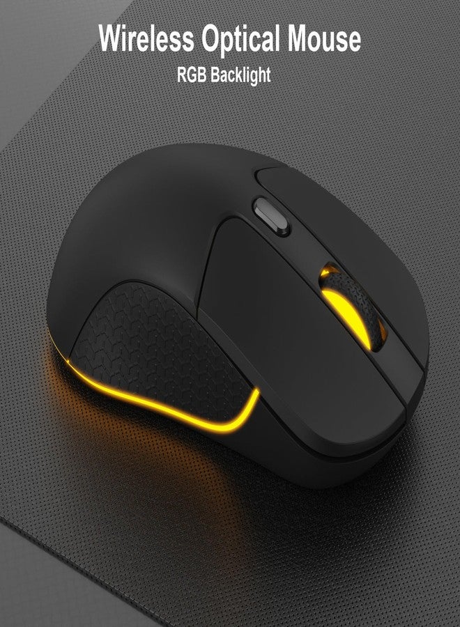 Keychron M3 Wireless Gaming Optical Mouse, Tri-Mode 2.4 GHz/Bluetooth 5.1/Wired, PixArt PAW 3395 sensor, 26000 DPI, LED RGB Backlit,79g Lightweight Programmable Macro Button for Windows PC/Mac - Black - Image 3