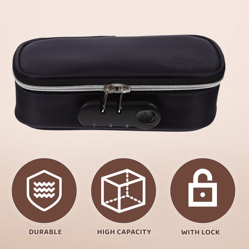 Handheld Pen Case Large Capacity Pen Bag Students Stationery Pouch Portable Pen Bag with Coded Lock - Image 5