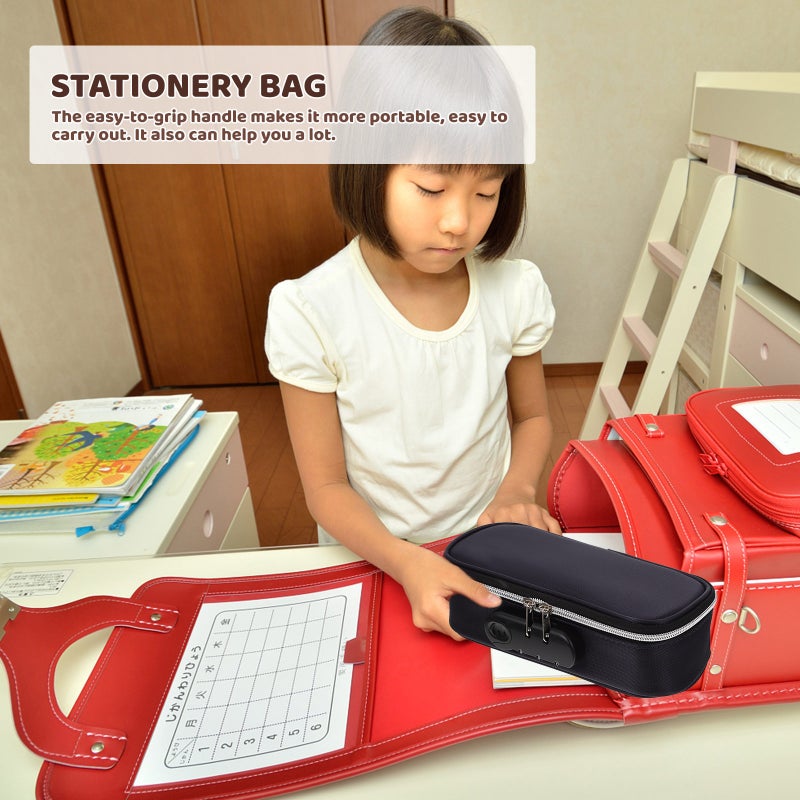 Handheld Pen Case Large Capacity Pen Bag Students Stationery Pouch Portable Pen Bag with Coded Lock - Image 3