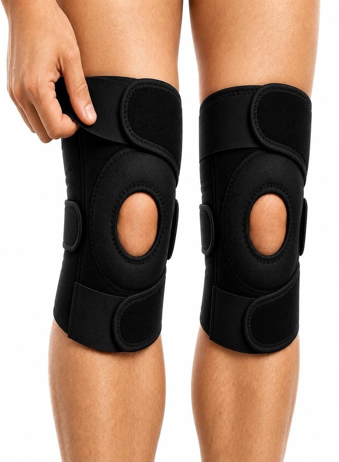 ANTIL'S Knee Brace for Knee Pain Relief (Pack of 2) | Adjustable Compression Knee Support for Men & Women | Patella Stabilizer Knee Cap for Gym, Running, Arthritis, Sports & Injury Recovery | Black - Image 1