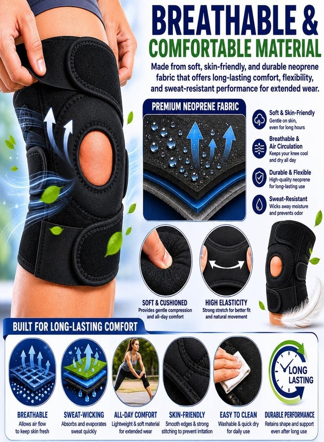 ANTIL'S Knee Brace for Knee Pain Relief (Pack of 2) | Adjustable Compression Knee Support for Men & Women | Patella Stabilizer Knee Cap for Gym, Running, Arthritis, Sports & Injury Recovery | Black - Image 5
