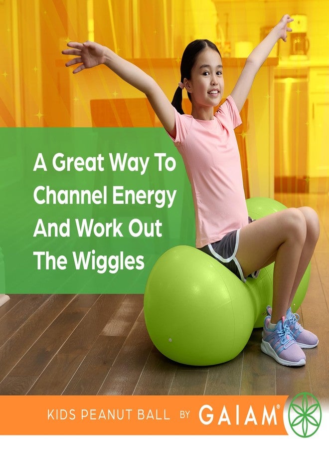 جايم كرسي مكتب هزاز للأطفال من جايم، على شكل حبة فول سوداني - كرة توازن لليوجا والتمارين الرياضية - ألعاب حسية - مقعد مرن، مقعد متأرجح للأولاد والبنات - لون ليموني - Image 3