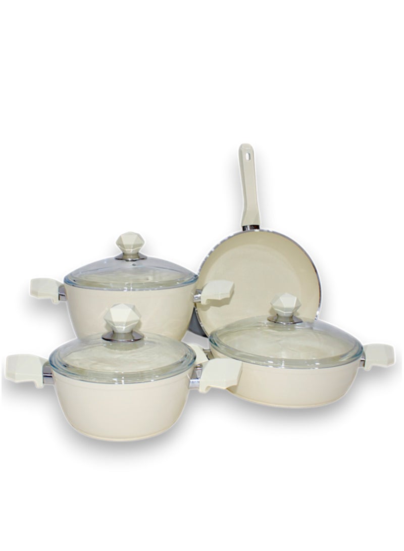 Al-Nokhba Ceramic Cookware Set - Non-Stick, Healthy, Durable, Oven-Safe, Dishwasher-Safe - Image 1