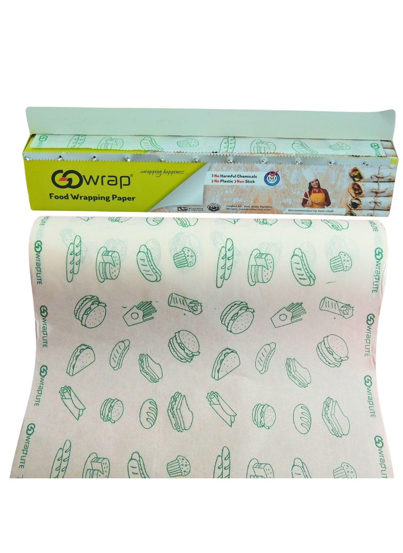 GOWRAP FOOD WRAPPING PAPER - GOWRAP Food Wrapping Paper 20m Butter Paper Roll for Roti Packing Reheatable Non Stick Paper Oven Safe Parchment Paper Pack of 2 - Image 1