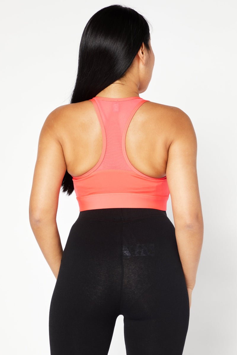PUMA Women Lightly Padded Brand Logo Sports Bra, Coral Red - Image 3