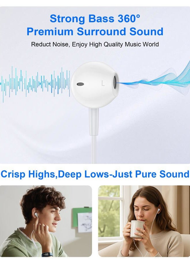 Haoano iPhone Ear Buds Wired Lightning Headphones for iPhone 14/14Pro/14Pro Max/13/13 Mini/12/12 Pro/11/XR/8, MFi Magnetic Corded Lightning Earphones with Mic Noise Cancelling Apple Earbuds Wired Ear Pods - Image 3