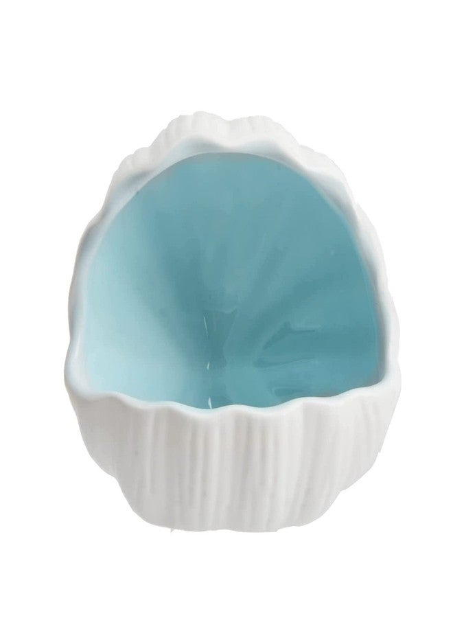 Saim Aquarium Shell Shape Ceramic Fish Tank Cave Decoration, Fish House for Betta Fish Passing or Hiding Safely, Betta Fish Tank 5.1inch (Blue, M) - Image 1