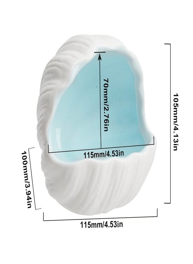 Saim Aquarium Shell Shape Ceramic Fish Tank Cave Decoration, Fish House for Betta Fish Passing or Hiding Safely, Betta Fish Tank 5.1inch (Blue, M) - Image 2