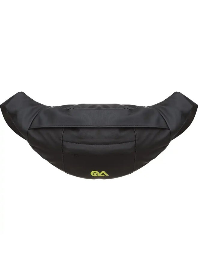 شنطة وسط ميكروفيبر للرجال، 3 سوستة، 6×15×36 سم - اسود - Image 1