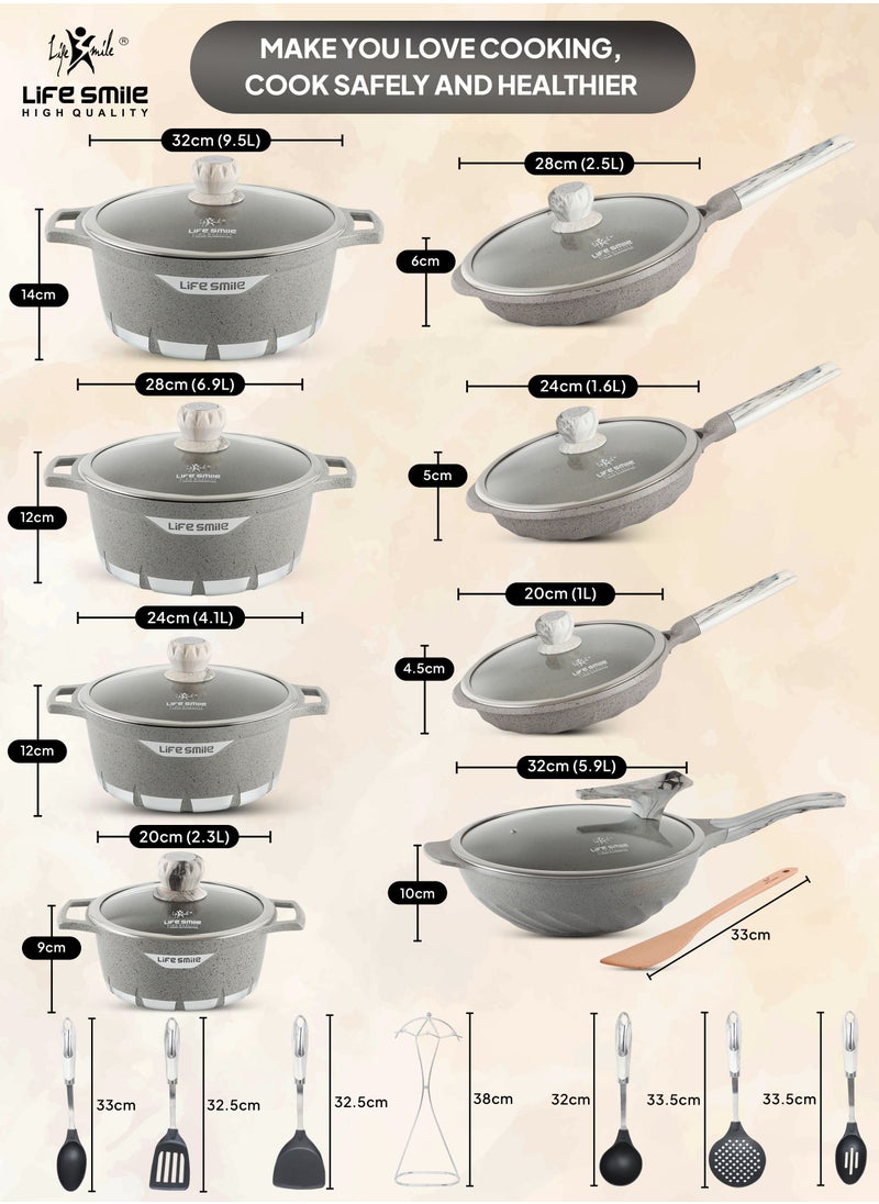 Non Stick Cookware Set - Granite Cookware Set 24-Piece - Pots and Pans Set Includes Stock Pots, Fry Pans, Wok and Nylon Tools - pzsku/ZF6B2DEFFA0CDAA491DB5Z/45/_/1691999484/026cc8fc-ef7c-4509-80f2-371a4d3b7a10