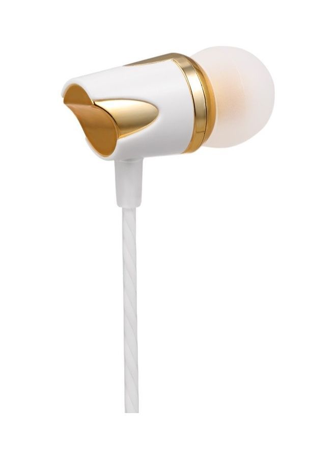 NIBEMINENT Portable USB Type-C Wired In-Ear Earphones With Mic Gold/White - Image 3