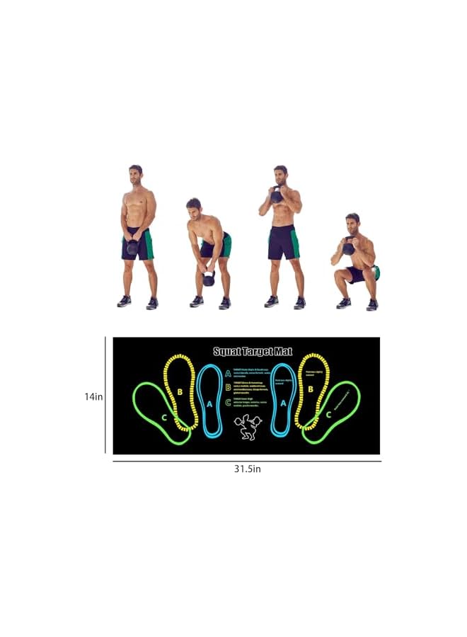 erorex Squat Mat, Squat Step Positions Knee Matmsquat mat with foot position mat for exercise equipment, 31.5 x 14in squat Leg muscle aiming, Kettlebell weightlifting squat mat, Training gluteal muscle pad - Image 3