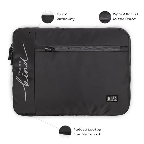 QIPS 14.5" inch Laptop Sleeve Cover Slim and Water Resistant for MAC/Dell/HP/Asus/Lenovo/Acer (Black). - Image 3