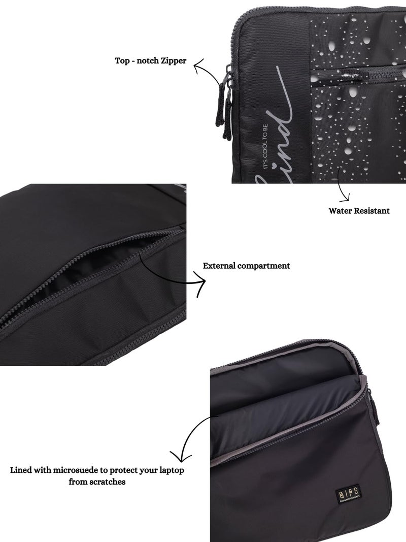 QIPS 14.5" inch Laptop Sleeve Cover Slim and Water Resistant for MAC/Dell/HP/Asus/Lenovo/Acer (Black). - Image 4