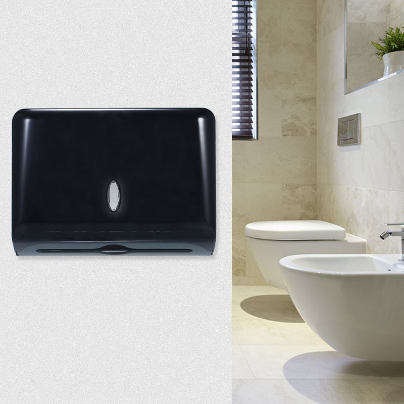 Paper Towel Dispenser: Black ABS Waterproof Large Capacity - Window Design Easy Refill Wall Mounted Paper Towel Holder for Bathroom Kitchen Office Home - Image 5
