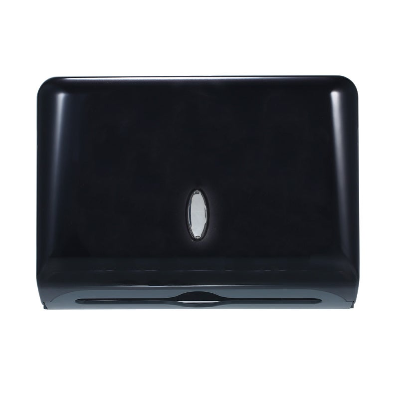 Paper Towel Dispenser: Black ABS Waterproof Large Capacity - Window Design Easy Refill Wall Mounted Paper Towel Holder for Bathroom Kitchen Office Home - Image 1