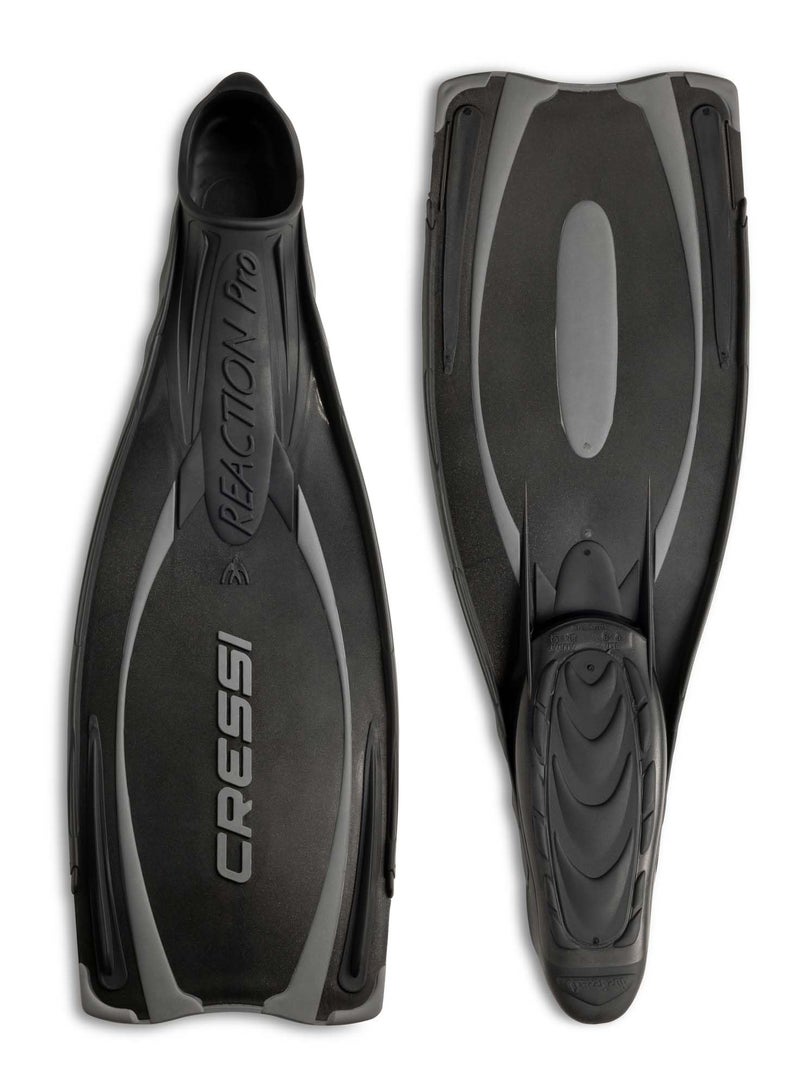 Cressi Reaction Pro Full Foot Pocket Fins Black 3637 - Image 2