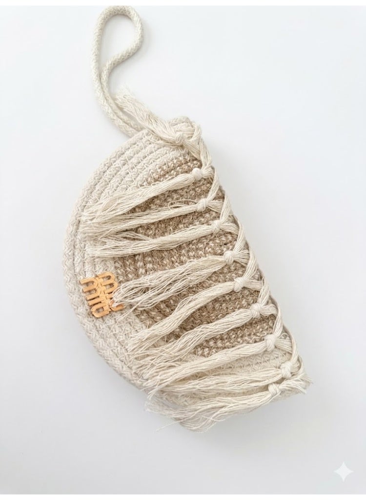 Miu Miu Ivory Fringe Woven Clutch Bag - Image 1
