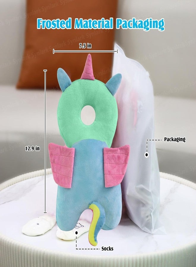 StuffNest Baby Head Protector Cushion Plush Soft Toy Early Learning Toy Fall Protection Helmet Baby Head Protector Child Adjustable Shoulder Strap (Multicolor-Unicorn) - Image 3