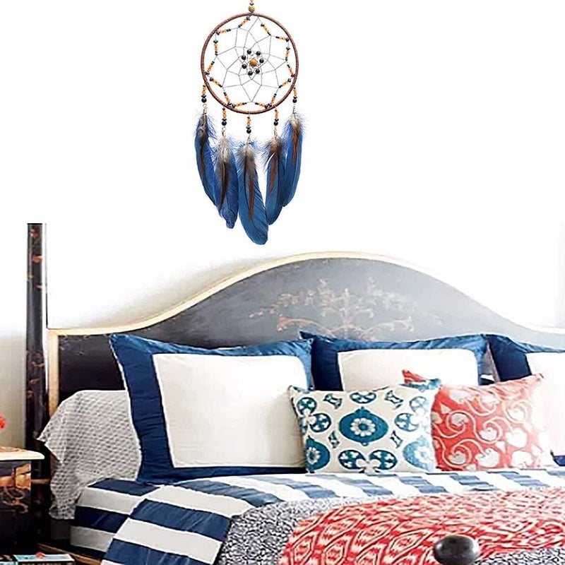 MOONFLY Dream Catcher Handmade Traditional Feather Dreamcatcher Hanging Home Wall Decoration Craft Ornament for Home, Bedroom, Kids, Boys Native American Style Décor (Star) - Image 5