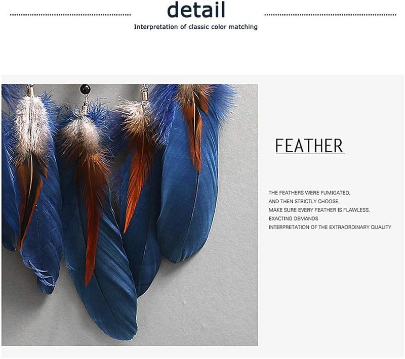 MOONFLY Dream Catcher Handmade Traditional Feather Dreamcatcher Hanging Home Wall Decoration Craft Ornament for Home, Bedroom, Kids, Boys Native American Style Décor (Star) - Image 1