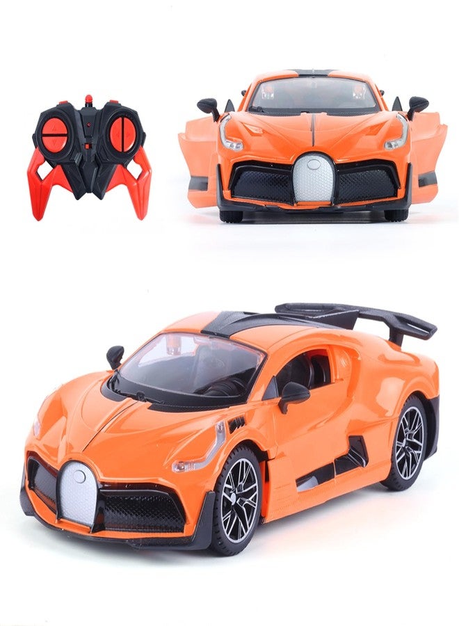 Popsugar Door Opening Remote Control Car|Rechargeable 1200mAh Lithium Battery|C-Type Charging|75-Min Runtime|2.4G Long Range Remote (100+ ft)|HighSpeed RC Car|Gift for Kids|Made in India (Orange) - Image 1