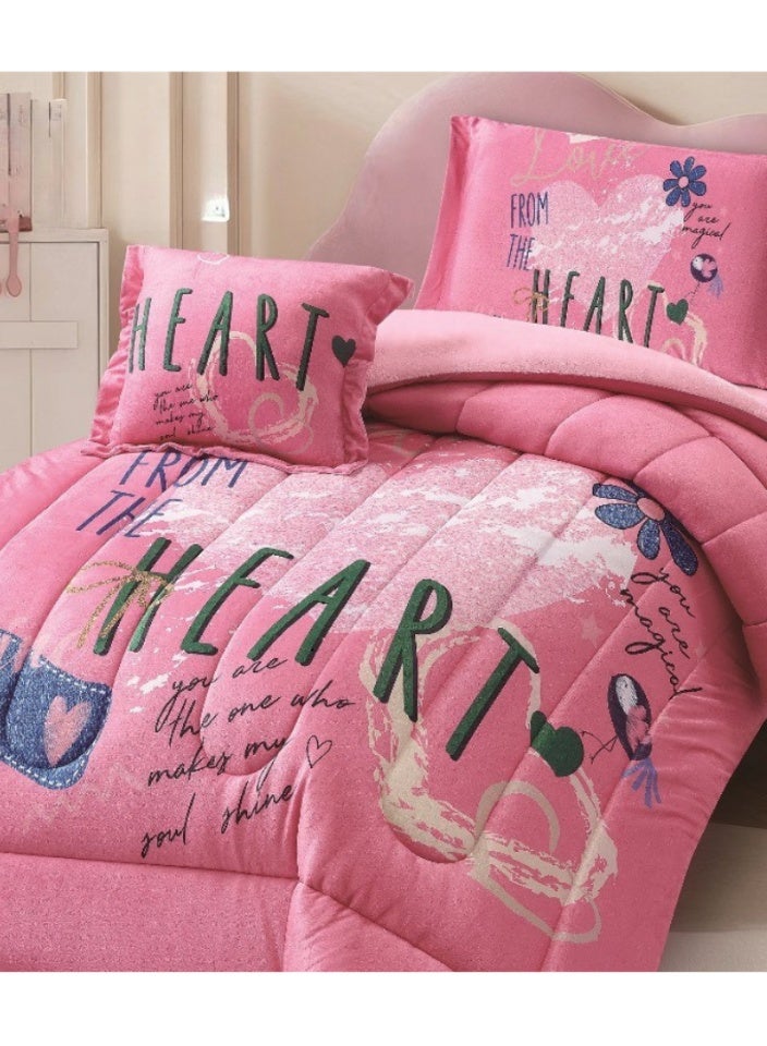 SMART HOME Luxury double-sided winter bedspread (soft velvet side + warm faux fur side) – Complete bedding set with beautiful patterns – 4-piece sleeping set (bedspread + mattress protector + pillowcase + square pillowcase). Bedspread size: 170x230 cm. - Image 2