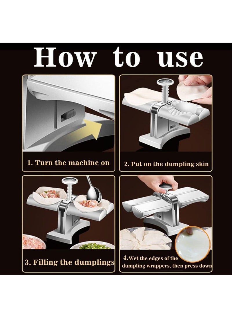Arabest - Automatic Dumpling Machine Household Double-headed Dumpling Machine Mold Dumpling Machine Pressure Dumpling Skin Tool Dumpling Skin Machine Mold Simple Tool Bag Dumpling Pack Two At A Time - Image 1