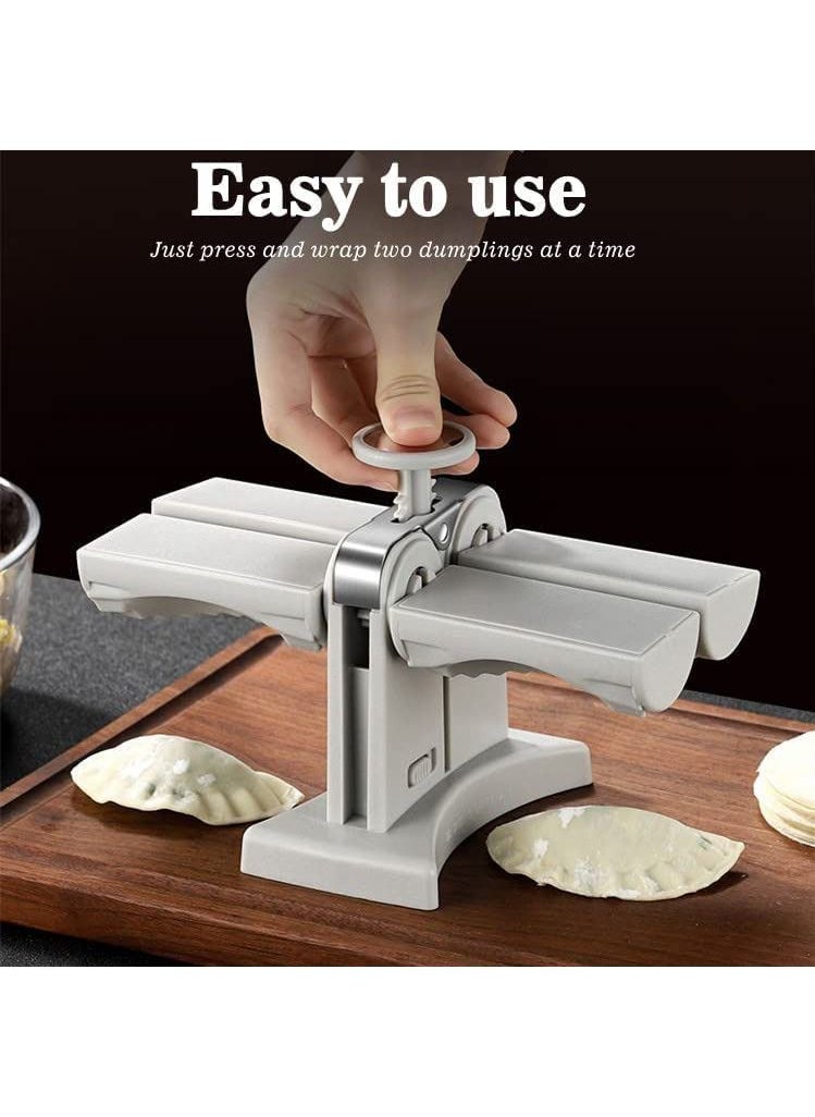Arabest - Automatic Dumpling Machine Household Double-headed Dumpling Machine Mold Dumpling Machine Pressure Dumpling Skin Tool Dumpling Skin Machine Mold Simple Tool Bag Dumpling Pack Two At A Time - Image 1