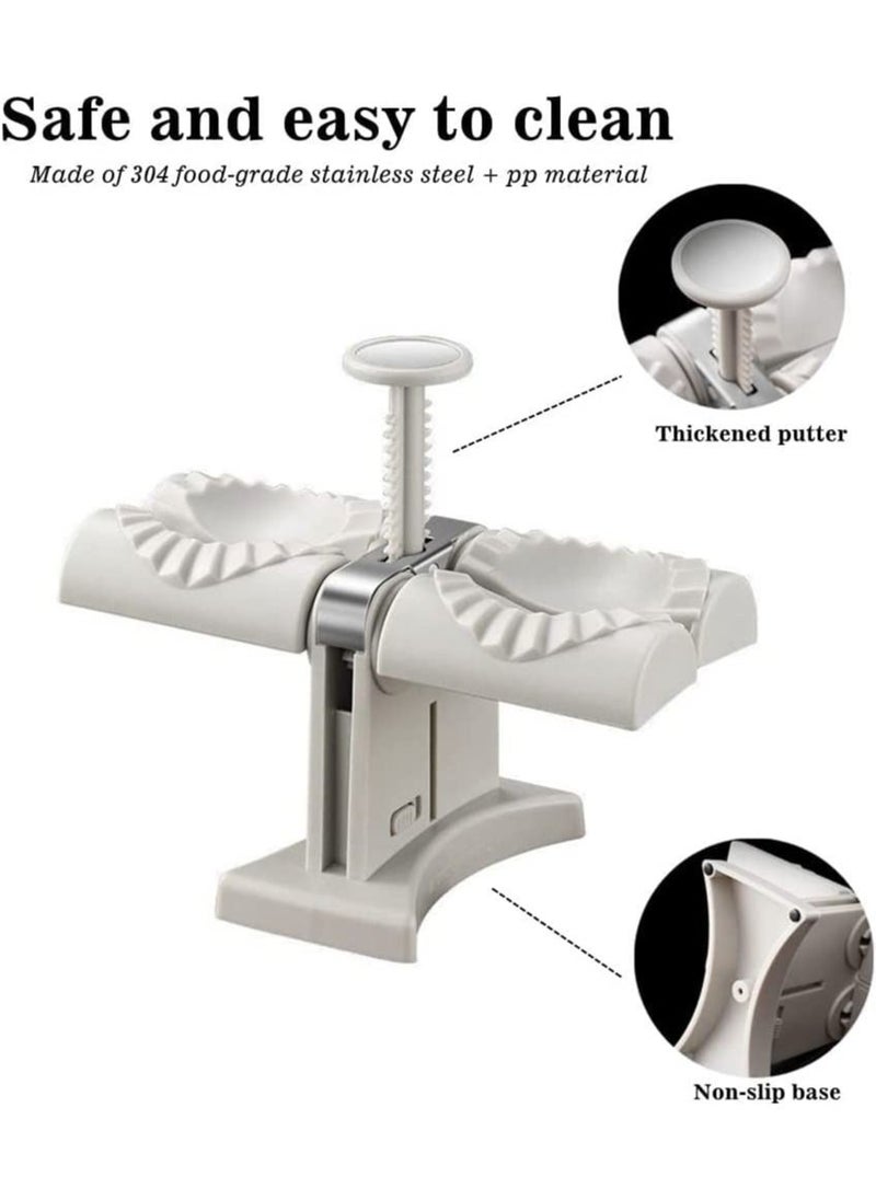 Arabest - Automatic Dumpling Machine Household Double-headed Dumpling Machine Mold Dumpling Machine Pressure Dumpling Skin Tool Dumpling Skin Machine Mold Simple Tool Bag Dumpling Pack Two At A Time - Image 1