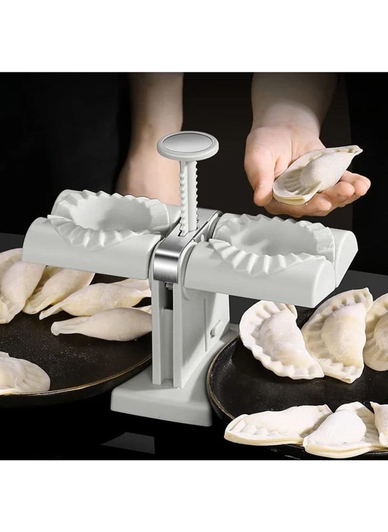 Arabest - Automatic Dumpling Machine Household Double-headed Dumpling Machine Mold Dumpling Machine Pressure Dumpling Skin Tool Dumpling Skin Machine Mold Simple Tool Bag Dumpling Pack Two At A Time - Image 1