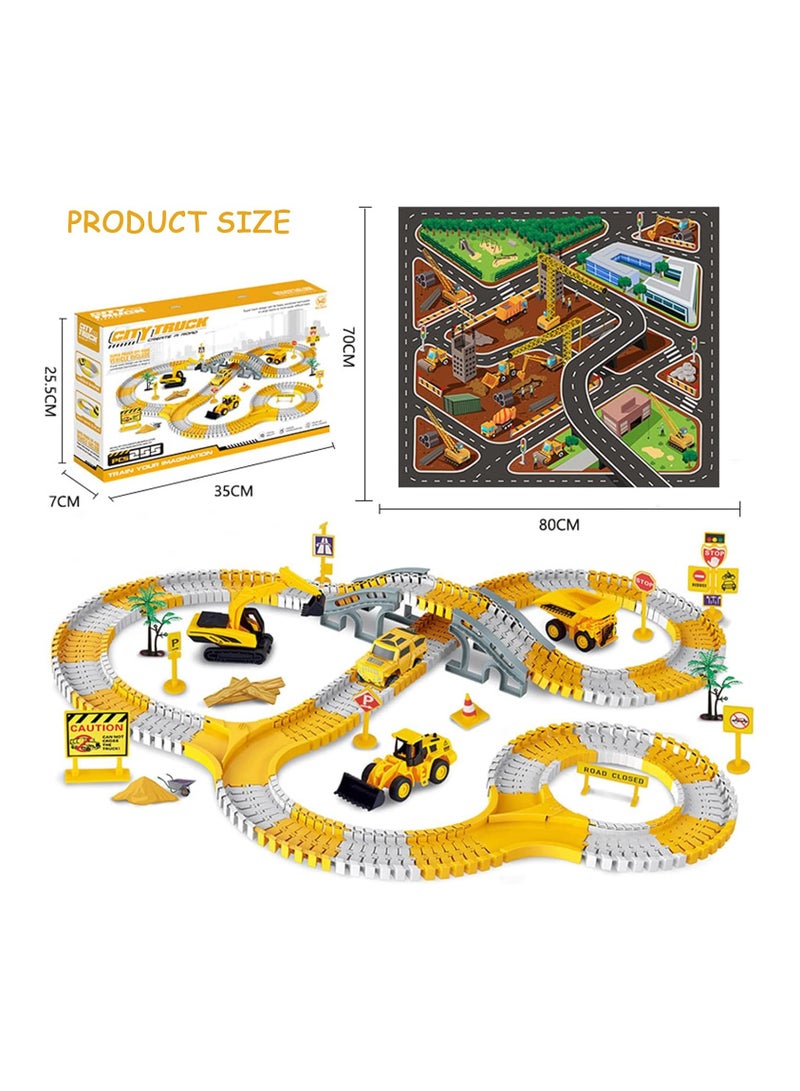 255PCS Construction Race Tracks for Kids Boys Toys, Track Series，Flexible Train Track Toy Set for 3 4 5 6 Year Old Boys Girls Kids，Urban Landscape Road Racing Game   Birthday   Gift - Image 2
