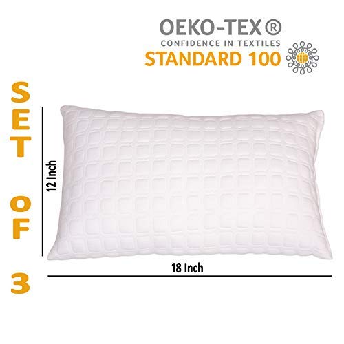 dream FACTORY Dreamfactory 400 GSM Knitted Fabric Soft Fluffy Throw/Pillow Cushion Filler, White, 12x18 Inch - Set of 3 - Image 2