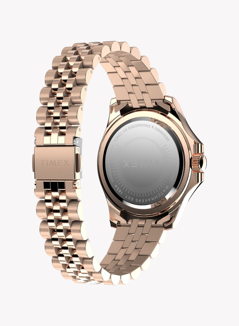 Timex Kaia Multifunction All Rose Gold-tone with Rainbow Crystal Accents and Rose Gold Dial TW2W34200 Women's Watch - Image 4