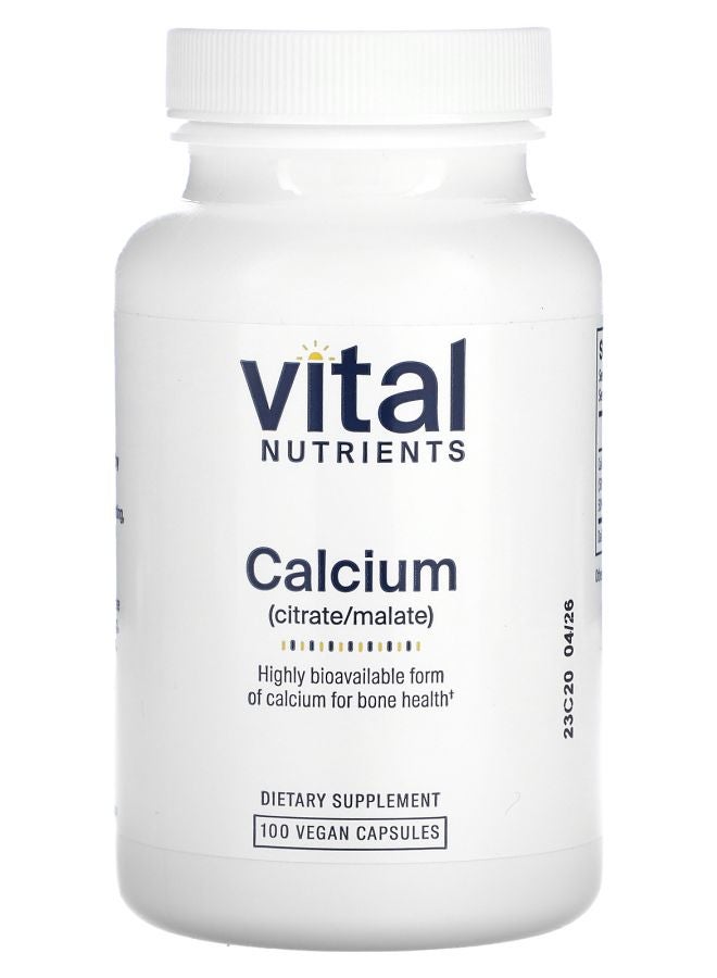 Vital Nutrients Calcium (Citrate/Malate) 100 Vegan Capsules