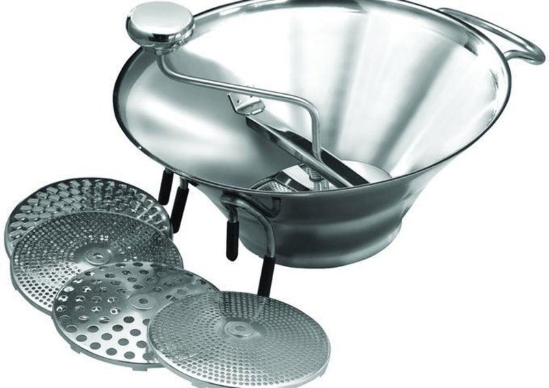 Winco Winco Stainless Steel Food Mill with 5 Graters 5Quart 