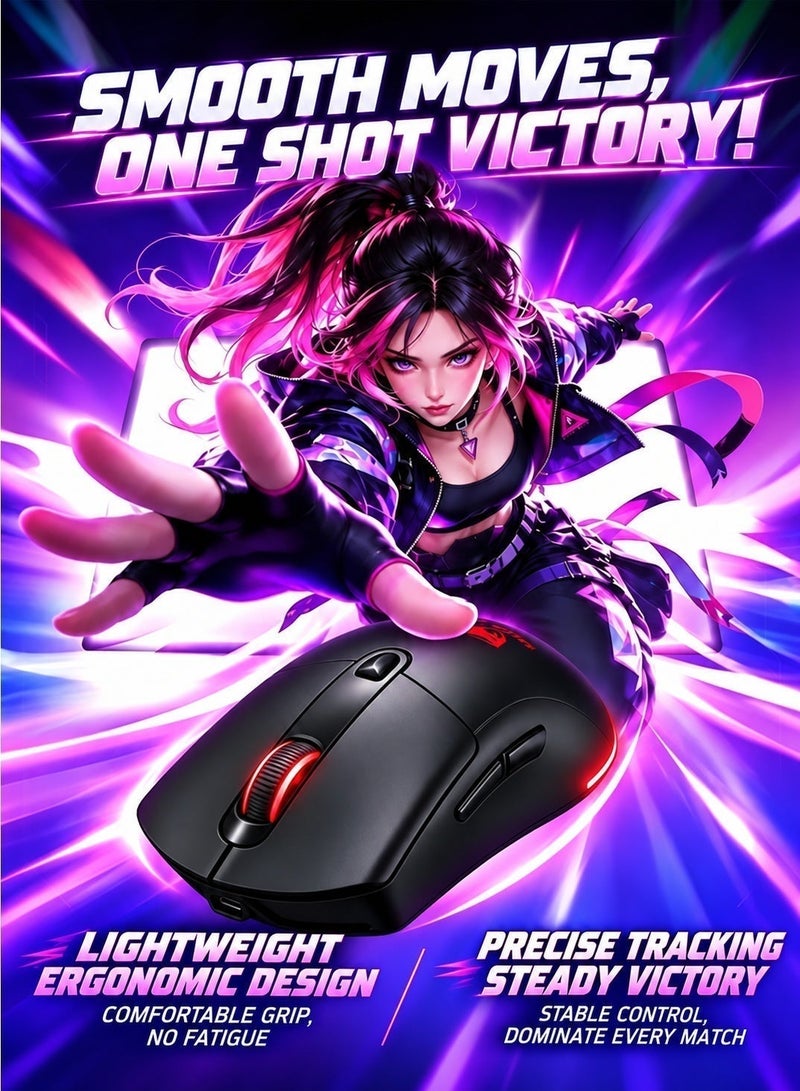 T-WOLF G550 Wired Gaming Mouse with 7200 DPI Adjustable RGB Backlit 6 Buttons Ergonomic Optical Mice for PC Gamer with Red Anti-Slip Sticker - Image 5