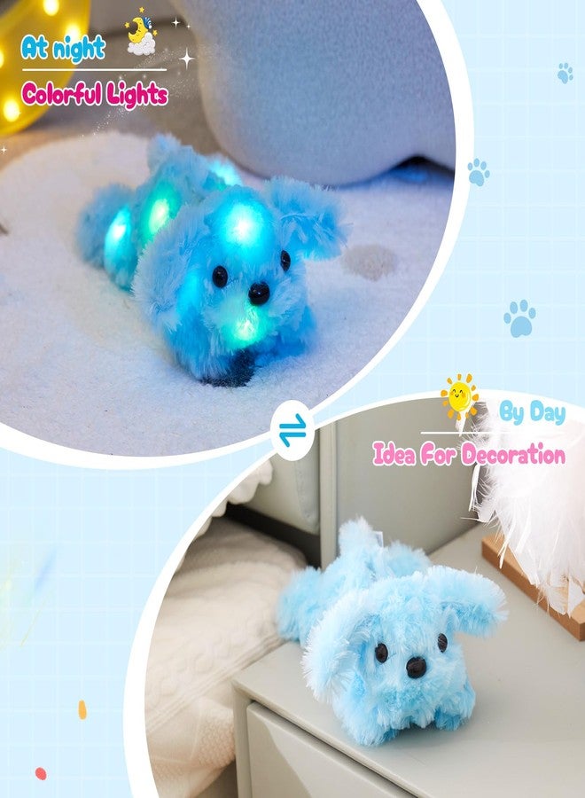 WEWILL 10'' Light up Blue Puppy Dog LED Stuffed Animal with Colorful Night Light Glow Soft Plush Toy Gifts for Kids on Christmas Birthday - Image 3