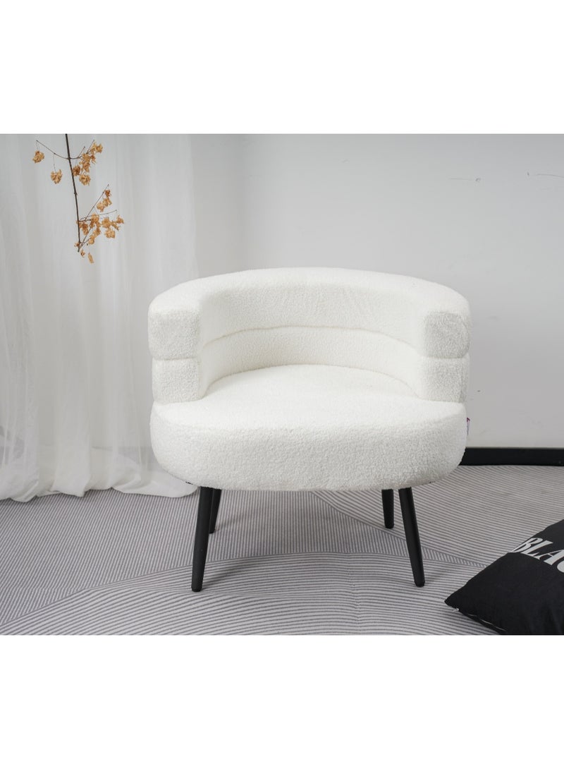 NZONE STORE Elegantly designed bouclé fabric chair || White  - Image 2