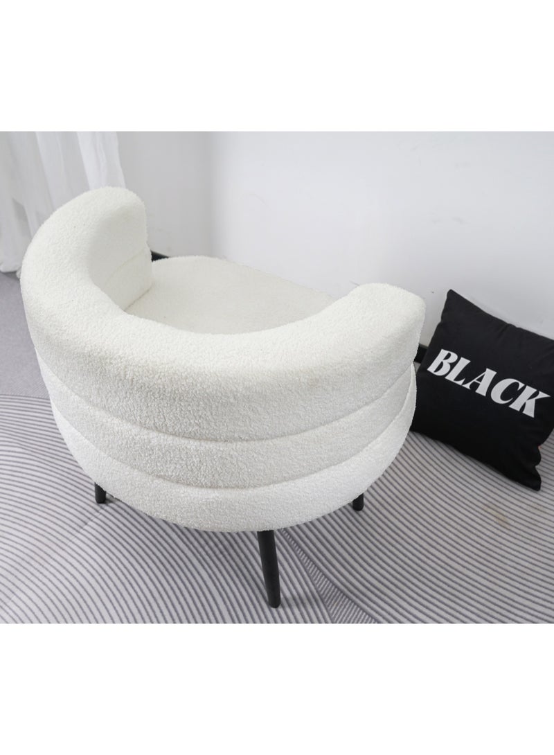 NZONE STORE Elegantly designed bouclé fabric chair || White  - Image 4
