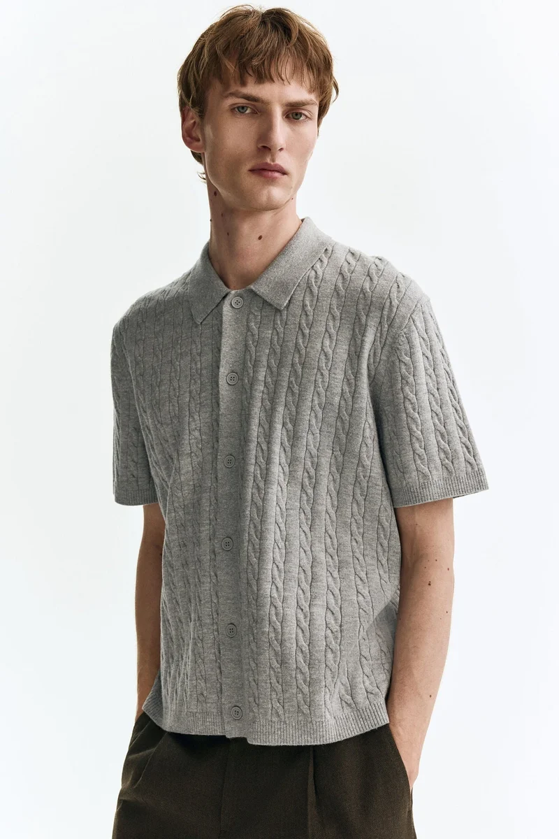 H&M Regular Fit Cable-knit shirt