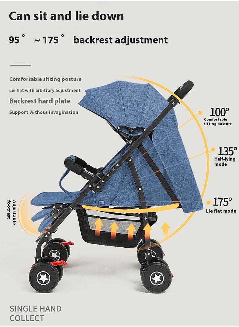 MaBaby - Multifunctional Baby Stroller, Reversible Handle Lightweight Stroller, Easy To Fold And Take, Travel Stroller For Newborn Baby Toddlers, Can Sit And Lie - Image 1