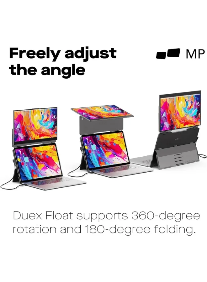 Mobile pixel Duex Float | 15.6" Stacked Portable Screens, Full HD IPS 1080P Touchscreen Monitor w/ Built-in Kickstand, USB-C/HDMI Plug and Play, Support Windows, MacOS, Linux, ChromeOS, Switch, XBox, Playstation