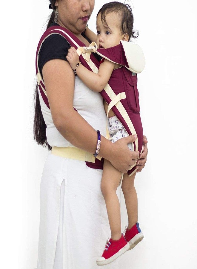 u-grow Newborn Four Way Baby Carrier Soft & Comfortable With Safety Belt And Wide Cushioned Straps (Red) - Image 2