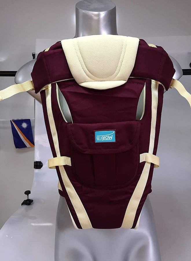 u-grow Newborn Four Way Baby Carrier Soft & Comfortable With Safety Belt And Wide Cushioned Straps (Red) - Image 1