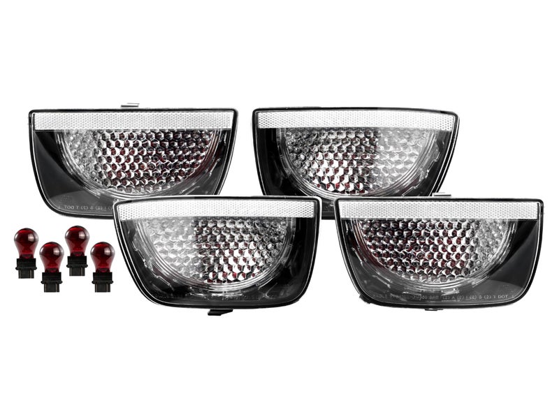 USR UNIQUE STYLE RACING USR 1013 Camaro Tail Light Rear Tail Lamps 4pc Set Left Right Compatible with 20102013 Chevrolet Camaro 5th GEN All Models LS LT SS and ZL1 OE FROSTED CLEAR LENS with BULBS - Image 2