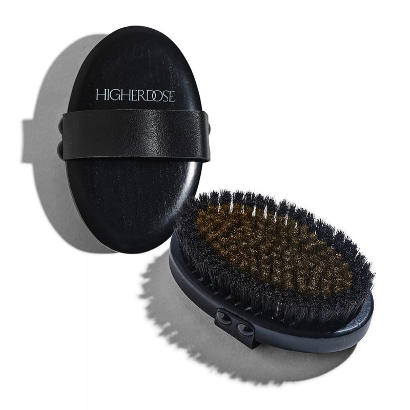 HigherDOSE Supercharge Body Brush Exfoliator - Lymphatic Drainage Dry Brush to Accelerate Drainage of Toxins & Fat with Ion-Charged Copper Bristles - Helps to Reduce Cellulite & Soften Skin - Image 1