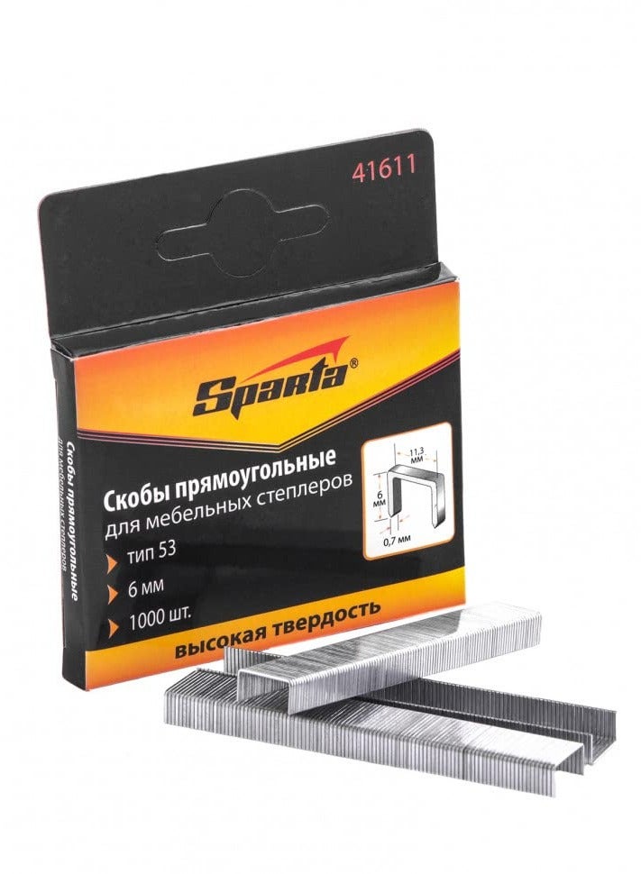 SPARTA Type 53 Staples for Staple Gun (6mm) - 1000 Pieces - Image 1